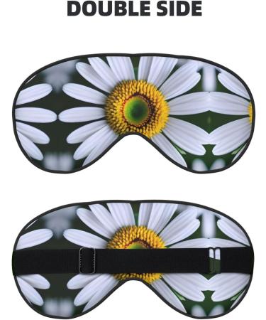 SSIMOO Daisy Flower Print Eye Mask - Double-Sided Soft Light Blocking for Better Sleep Quality - Black - Buy Online on GoSupps.com