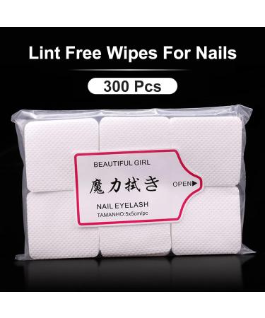 Qufiiry 300 Lint-Free Nail Towels & Wipes - Perfect for Gel Nail Polish Remover | High-Quality Cotton Pads for Ultimate Clean - Buy Online on GoSupps.com