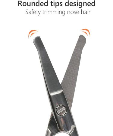 2pcs Stainless Steel Facial Hair Trimming Kit with Storage Box - Grooming Scissors for Nose, Beard, Mustaches, Eyebrow, Eyelashes, Ear Hair - Men and Women - Buy Online on GoSupps.com