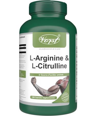 VORST L-Arginine & L-Citrulline Supplement 3 x 180 Vegan Capsules | Muscle Protein Synthesis | Amino Acids Complex | Max Strength | 3 Bottles - Buy Online on GoSupps.com