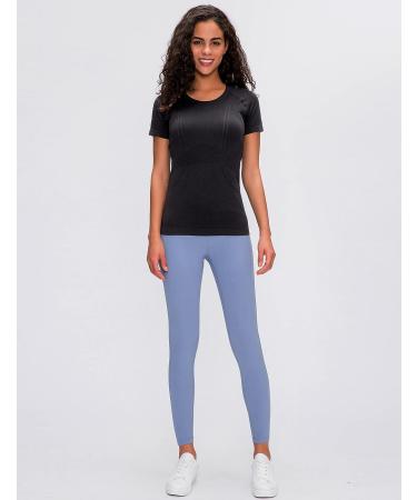 Luyaa Women's Long Sleeve Workout Top | Breathable Athletic Shirt for Yoga & Gym | Slim Fit Black XS - Buy Online on GoSupps.com