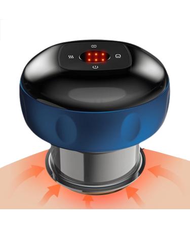 KSGSFSA intelligent electrical cupping with 12 temperature and suction levels.Intelligent cupping relieves sore muscles and improves blood circulation (color: blue)