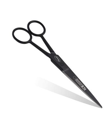 6.5" Hairdressing Scissors - Black Anti-Rust Hair Cutting Scissor - Tempered Ice Stainless Steel Barber Scissors - Beard Grooming Hair Scissors for Salons Ergonomic Styling Tool for Men/Women Beard Grooming 6.5"