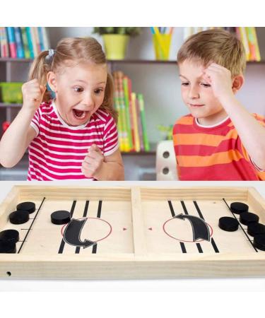 Moopok Fast Sling Puck Wooden Hockey Game | Desktop Battle Table Game for Adults and Kids - Family Fun - Buy Online on GoSupps.com