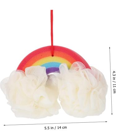 POPETPOP Rainbow Bath Ball & Foam Sponge Set - 2 Pcs Pearlescent Shower Scrubber & Loofah - Ideal for Baby Cleaning Supplies & Spa Experience - Buy Online on GoSupps.com
