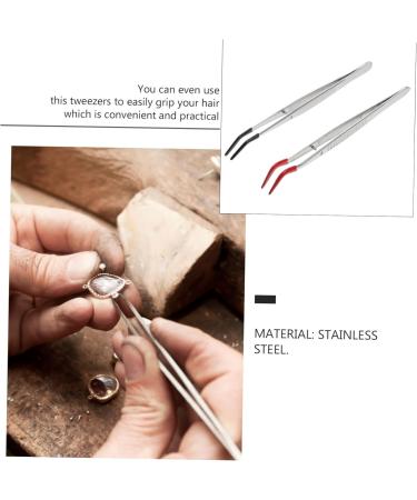 Housoutil 2-Part Tweezers Set - Stainless Steel Household & Laboratory Tools for College Stamp Collecting & Universal Use - Buy Online on GoSupps.com