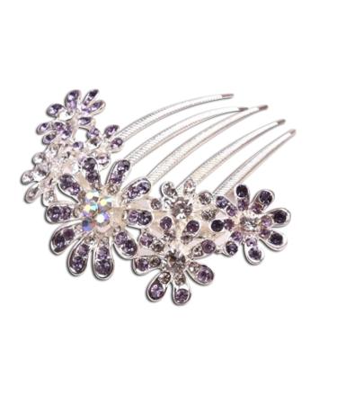 FOMIYES Rhinestone Jewelry Purple Hair Accessories Goody Hair Clips for Women Women's Hair Accessories Womens Barrettes for Hair Rhinestone Barrettes Bridal Hair Clip Wedding Bride Comb