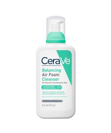 CeraVe Balancing Air Foam Face Wash Foaming Facial Cleanser For Combination Skin 8HR Oil Control + 24HR Hydration Fragrance-Free & Non-Comedogenic With Glycolysine & 3 Essential Ceramides 8oz 8 Ounce (Pack of 1)
