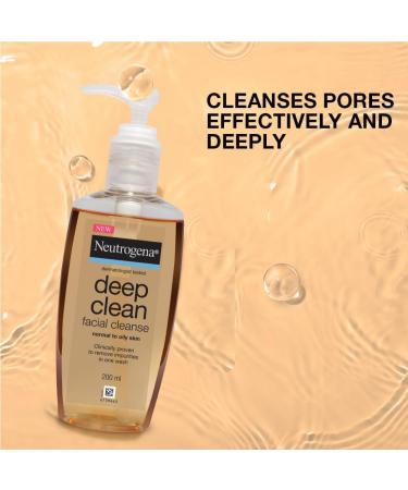 Neutrogena Deep Clean Gentle Facial Cleanser - 200ml | Alcohol-Free 2x Glycerin | Dermatologist Tested for Normal to Oily Skin | Unisex - Buy Online on GoSupps.com