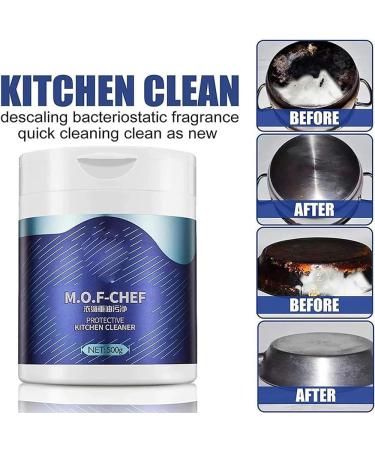 2023 New Mof Chef Cleaner Powder Oil Pollution Powder Cleaning Powder for Grease Kitchen Powder Degreaser Oil Stain Powder Cleaner for Hoods Pots Pans Grills Sinks Perennial Stains - Buy Online on GoSupps.com