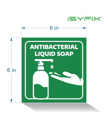 iSYFIX Antibacterial Soap/Sanitize Hands Signs Stickers - 4 Pack 6x6 Inch - Self-Adhesive Vinyl Labels Laminated for Ultimate UV Weather Scratch Water and Fade Resistance Indoor & Outdoor 1 Count (Pack of 4) blue and green - Buy Online on GoSupps.com