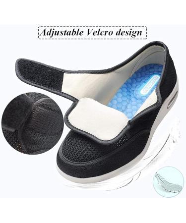 W&Le Men's Wide Width Air Cushion Walking Shoes - 12 Wide - Non-Slip Lightweight Sneakers for Diabetic Edema Plantar Fasciitis - Buy Online on GoSupps.com