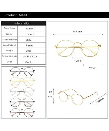 Shop ADEWU Round Anti Blue Light Glasses - Computer Gaming Eye Protection for Men & Women | 2pcs Gold - Buy Online on GoSupps.com