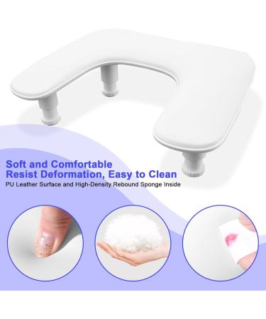 Diesisa Nail Arm Rest Hand Rest for Nails with Height Adjustment Soft PU Leather U-Shaped Manicure Armrest Nail Cushion with Detachable Legs Non-Slip Hand Rest Pillow for Nail Tech (White) - Buy Online on GoSupps.com