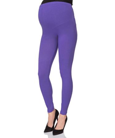 Softsail Maternity Leggings - High Waisted Cotton Trousers with Belly Support | Violet Pregnancy Pants for Women - Buy Online on GoSupps.com