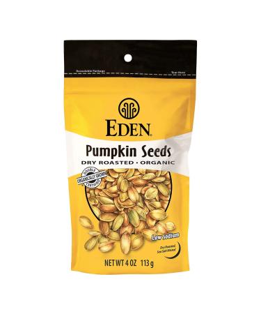 Eden Organic Dry Roasted Pumpkin Seeds - Lightly Salted 4 oz (6-Pack) - Buy Online on GoSupps.com