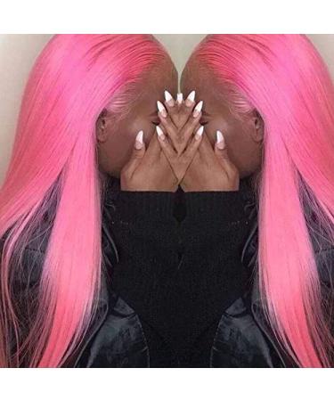 Long Black Brown Ombre Synthetic Lace Frontal Wig for Women | 22in Straight Hair Cosplay Wig Bghjue - Buy Online on GoSupps.com