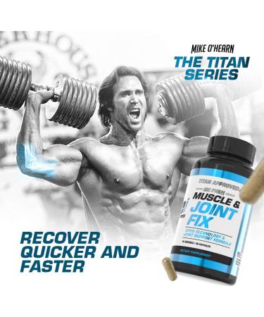 BPI Sports Muscle & Joint Fix - Mike O Hearn Titan Series | Muscle Recovery & Joint Support Supplement - Turmeric, White Peony & Collagen | 90 Capsules - Buy Online on GoSupps.com