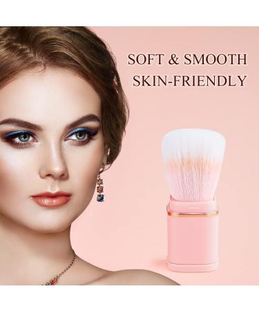 Travel Size Retractable Portable Makeup Brush - Premium Stipple & Blending Brush for Lipstick Blush Face - Pink B - International Shipping Available - Buy Online on GoSupps.com