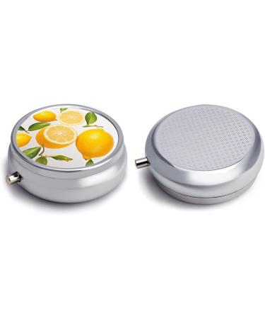 Portable 3 Compartment Pill Box - Travel-Friendly Lemon Print Pill Organizer for Purse & Pocket - Buy Online on GoSupps.com