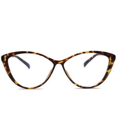 SOJOS Oversized Cateye Blue Light Blocking Glasses Women TR90 Lightweight Frame Computer Eyeglasses SJ5057 with Yellow Tortoise Frame/Anti-Blue Light Lens C3 Yellow Tortoise Frame Anti-Blue Light Lens