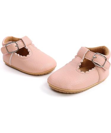 Baby Anti-Slip First Walking Shoes - Soft Sole Toddler Sneakers for 12-18 Months - Wide Pink PU Leather Prewalkers with Sock - Buy Online on GoSupps.com
