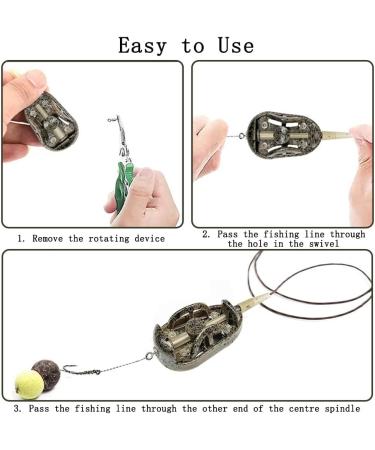 Flat Method Feeder Set - 5PC Inline Fishing Accessories with Bait Box | 20g 30g 40g 50g 60g Carp Feeder for Basic Fishing - Buy Online on GoSupps.com