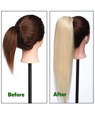 SEGO Real Hair Ponytail Extension Clip-In - Light Blonde #613 16 (40cm) | 80g Braid Hair Piece - Buy Online on GoSupps.com