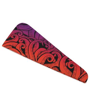 Octopus Tentacles Microfiber Hair Towel Wrap for Women 10 Inch X 26 Inch Super Absorbent Hair Turban with Button