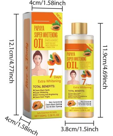 Papaya Super Whitening Oil Veetgold Vitamin E Body Oil Papaya Super Whitening Oil Papaya Oil For Lightening Dark Skin Turmeric Oil Honey Oil Turmeric With Honey Soap (100ml Papaya) - Buy Online on GoSupps.com
