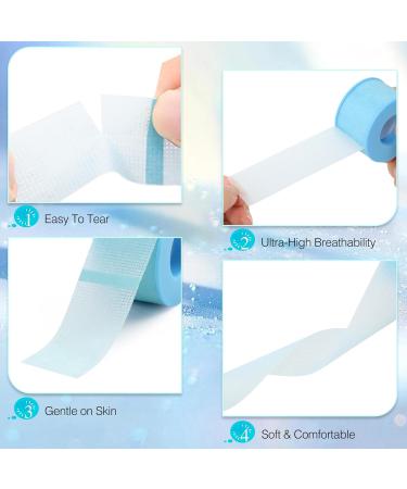 Lash Tape for Eyelash Extensions - Silicone Gel Pain-Free Removal Sensitive Skin - Breathable Micro-Porous Tape (2 Rolls 1in x 4yd Blue - Buy Online on GoSupps.com