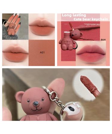 6Pcs Bear Keychain Lipstick Set | Velvet Matte & Waterproof | Long Lasting Lip Gloss | Moisturizing Lip Stain | Cute Bear Beauty Makeup - 6 PCS - Buy Online on GoSupps.com