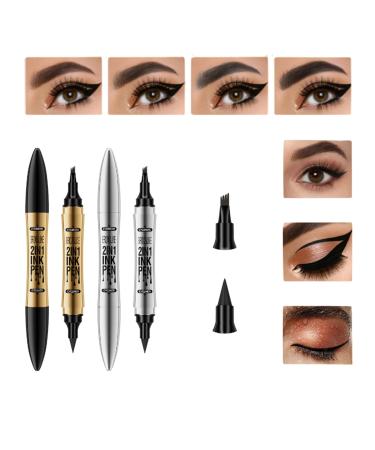 LGSMOUR 2 In 1 Magic Eyebrow Pencil Fast-Drying Imitation Wild Liquid Forking Eyebrow Pencil 3D Waterproof And Smear-Proof Dual-Ended Quadruple-Fork Eyebrow And Eyeliner Pencil Various Eyebrow Makeup Dark brown 01 1 count (Pack of 1) Dark brown