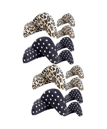 NOLITOY 12 Pairs Sponge Toe Plug High Heel Toes Filler Shoe Fillers for Big Shoes Shoe Head Cushion Insert for Shoes That are Too Big Shoe Inserts Foot Brace Half Pad Leopard Print
