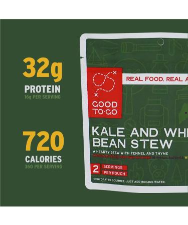 GOOD TO-GO Kale & White Bean Stew | Dehydrated Backpacking Food | Easy Prep | Lightweight | Double Serving - Buy Online on GoSupps.com