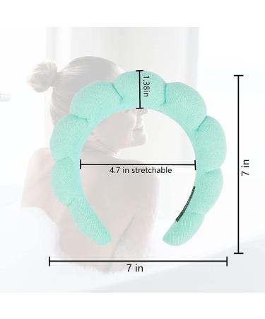 Sponge Spa Headband - 1 Pack Makeup Headband for Women & Girls | Skincare, Makeup Removal, Yoga, Sports | Green Terry Towel Cloth Hair Band - Buy Online on GoSupps.com