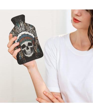 Skeleton Hot Water Bottle with Plush Cover | Hand Warmer for Adults & Kids | 26.5x15.3cm - Buy Online on GoSupps.com