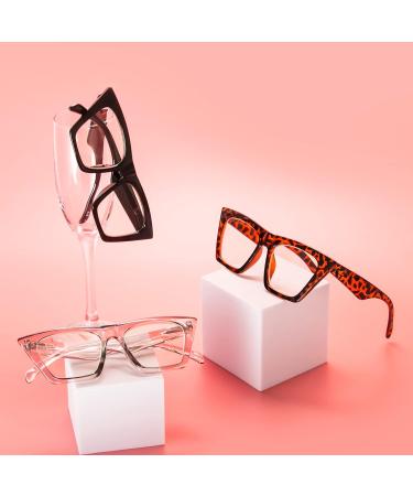 Kokobin 3-Pack Women's Cat Eye Reading Glasses | Anti-Blue Light Oversized Spring Hinge | 3.0 Diopters Fashion Eyewear - Buy Online on GoSupps.com