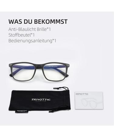ZENOTTIC Anti-Blue Light Reading Glasses for Men - Rectangular Design UV 400 Protection Black - Includes Glasses Case for PC TV & Gaming - Buy Online on GoSupps.com