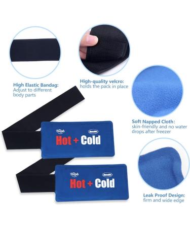 Hilph Reusable Gel Cold & Hot Packs 2 Pack - Adjustable Flexible Ice Pack for Pain Relief - Ideal for Knee, Head, Arms, and Ankle - Helps with Sprains, Swelling, Bruises - Buy Online on GoSupps.com