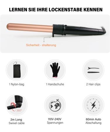 5 in 1 Curling Iron Set - Large Curls Ceramic Coating Adjustable Temp Thermal Gloves - Perfect for International Shipping - Buy Online on GoSupps.com