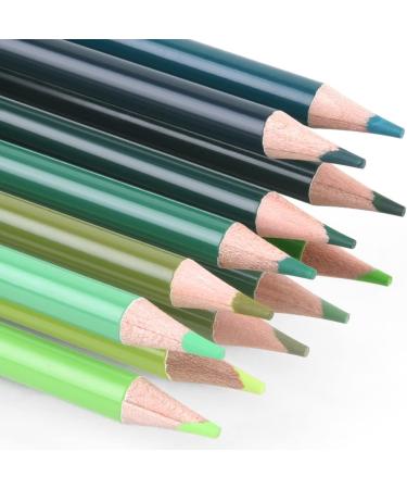 Qianshan 12 Green Oil-Based Pre-Sharpened Colored Pencils Set for Adults - Ideal for Coloring, Drawing, and Sketching - Buy Online on GoSupps.com