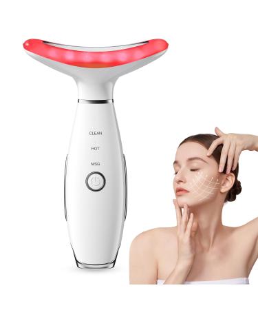 Neck Face Massager 3-in-1 Portable Facial Massager Face Sculpting Tool at-Home Face Device for Skin Care(White)