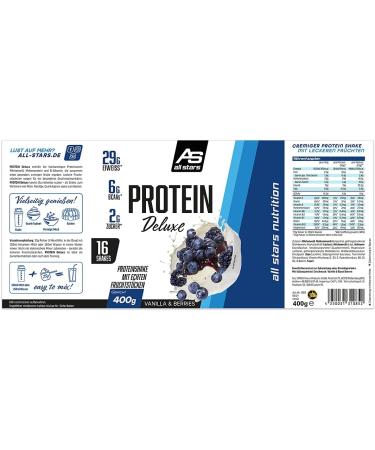 All Stars Protein Deluxe Can 400g - Vanilla & Berries | Premium Protein Powder for Muscle Building & Weight Management - Buy Online on GoSupps.com