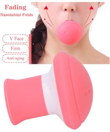 Face Masseter Trainer Silicone Face Lifting Tightening Shaping Slimming Tool Smile Trainer Lip Exerciser for Muscles Stretching V Shape Double Chin Exerciser Instrument Pink - Buy Online on GoSupps.com