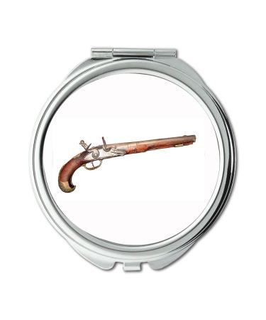 YENDOSTEEN Mirror Travel Mirror pistol and stamen Round Mirror old gun pocket mirror portable mirror