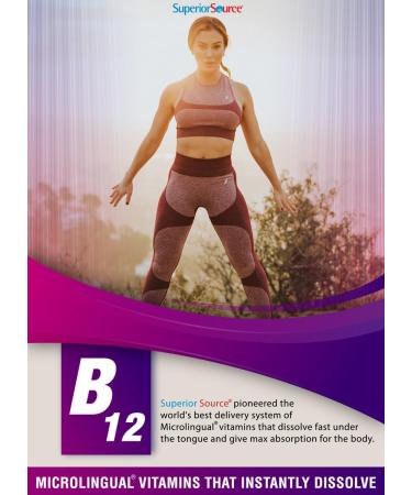 Superior Source Women's B Complex MicroLingual Tablets 60 Ct - B12 (1000 mcg) + B Vitamins for Stress, Heart & Immune Support - Non-GMO - Buy Online on GoSupps.com