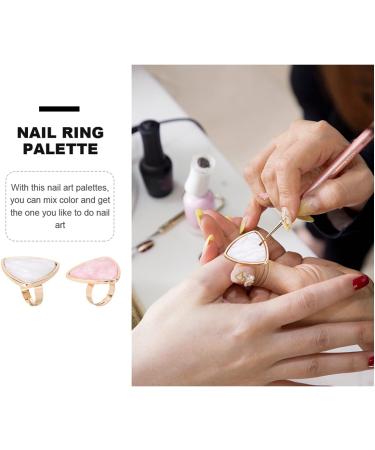  Beaupretty Beaupretty 6 Pieces Shell Ring Palette Paint Palette Rings Tray Marble Polish Plate DIY Manicure UV Gel White Nail Miss Acrylic Resin - Buy Online on GoSupps.com