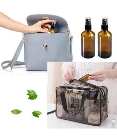 Buy Girafeda 4-Piece 100ml Glass Spray Bottle Set - Small Brown Atomizer for Travel Essential Oils & Perfume - Buy Online on GoSupps.com