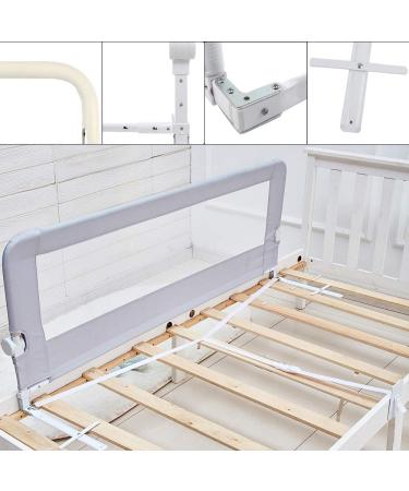 Extra Long Foldable Baby Toddler Bed Rail Guard - 59 Tall Safety Bedrail for Full & Queen Size Beds - Grey - Buy Online on GoSupps.com